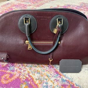 Proenza Schouler Dark Red and Black Leather Satchel